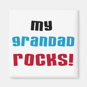 Meine Grandad Rocks T - Shirt und Geschenke Magnet