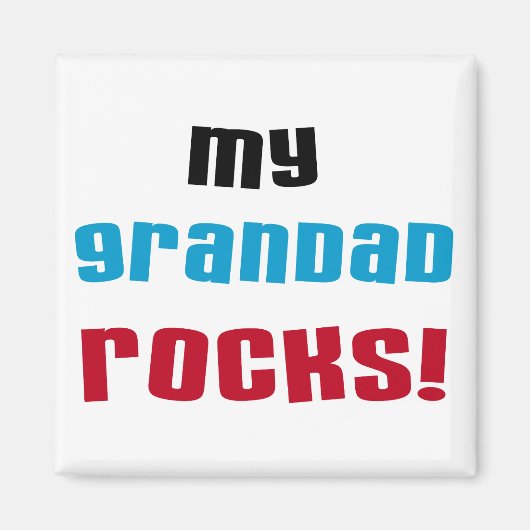 Meine Grandad Rocks T - Shirt und Geschenke Magnet (Vorne)