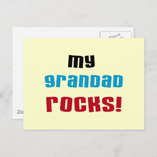 Meine Grandad Rocks T - Shirt und Geschenke Postkarte (Vorne/Hinten)