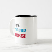 Meine Grandad Rocks T - Shirt und Geschenke Zweifarbige Tasse (Vorderseite Links)