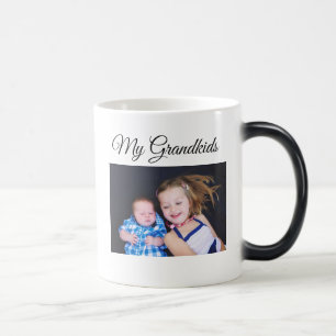 Meine Grandkids-personalisierte Foto-Kaffee-Tasse Verwandlungstasse