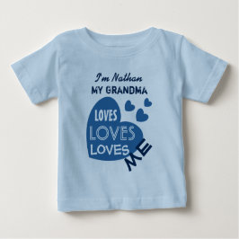 Meine GRANDMA-Lieben Me Blue Herz Custom Text V06 Baby T-shirt