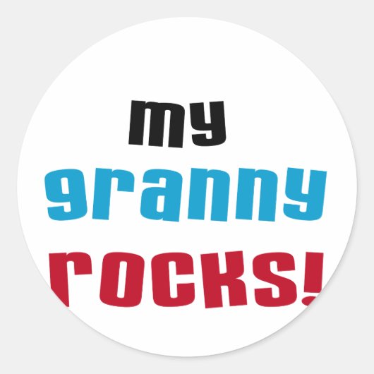 Meine Granny Rocks T Shirts und Geschenke Runder Aufkleber (Vorderseite)