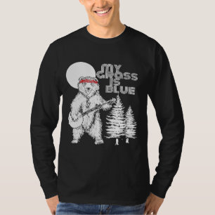Meine Gras ist Blauer Banjo Bär Hippie Grizzi T-Shirt