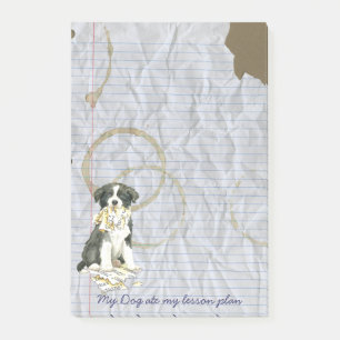 Meine Grenzkollie Ate mein Lektionsplan Post-it Klebezettel