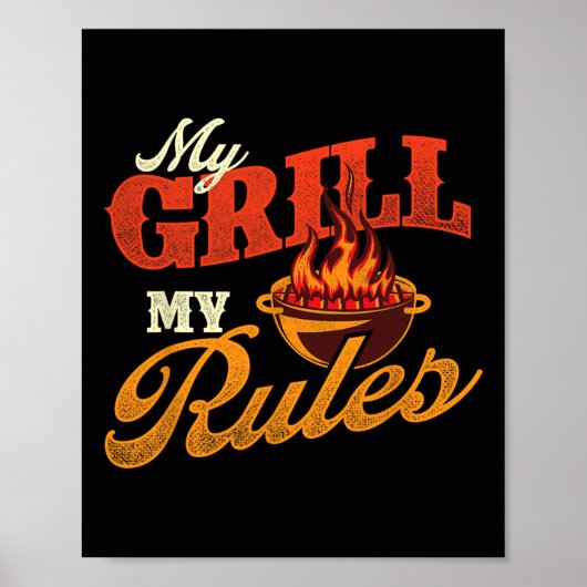 Meine Grill-Regeln - Pitmaster Byrbecue Grilling S Poster (Vorne)