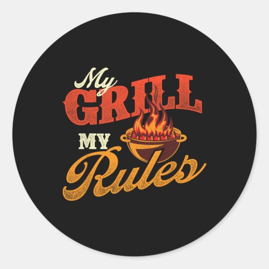 Meine Grill-Regeln - Pitmaster Byrbecue Grilling S Runder Aufkleber (Vorderseite)