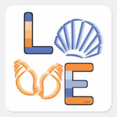 Meine große Liebe: das Meer Quadratischer Aufkleber (Vorderseite)
