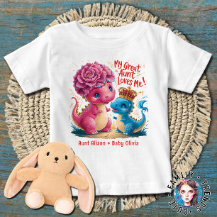 Meine große Tante Liebe Me Pink Blue Dinos Baby T-shirt