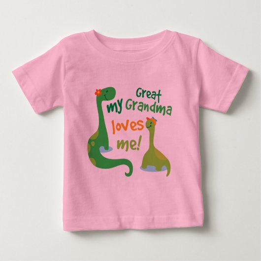 Meine großen Großmutter-Lieben ich Dinosaurier Baby T-shirt (Vorderseite)