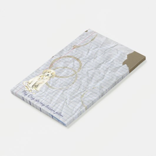 Meine großen Pyrenäen haben meinen Lektionsplan er Post-it Klebezettel (angewinkelt)