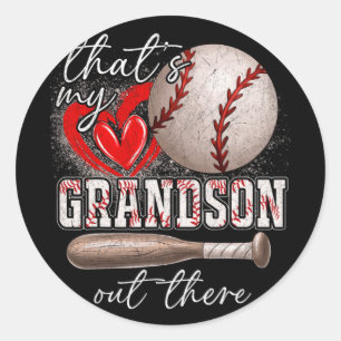 Meine Großmutter da draußen gibt Frauen Baseball-O Runder Aufkleber