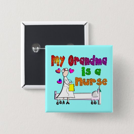 Meine Großmutter ist eine KRANKENSCHWESTER Button (Vorne & Hinten)