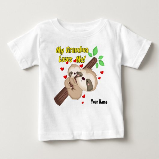 Meine Großmutter-Lieben ich Sloth Baby T-shirt (Vorderseite)
