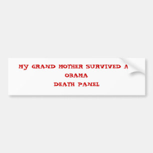MEINE GROSSMUTTER ÜBERLEBTE EINE OBAMADEATH PLATTE AUTOAUFKLEBER