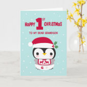 Meine Großmutter Weihnachten mit Baby Penguin Karte (Gelbe Blume)