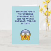 Meine größte Angst, lustige Grußkarte, Garn Karte (Gelbe Blume)