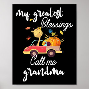 Meine größten Segnungen nennen mich Oma-Giraffe-Pu Poster