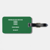 Meine! Grün grau ihre Volleyballmannschaft Farben Gepäckanhänger (Rückseite horizontal)