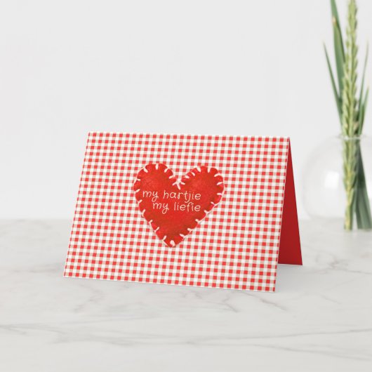 Meine Hartjie My Liefie Applique Herzkarte Dankeskarte (Vorderseite)