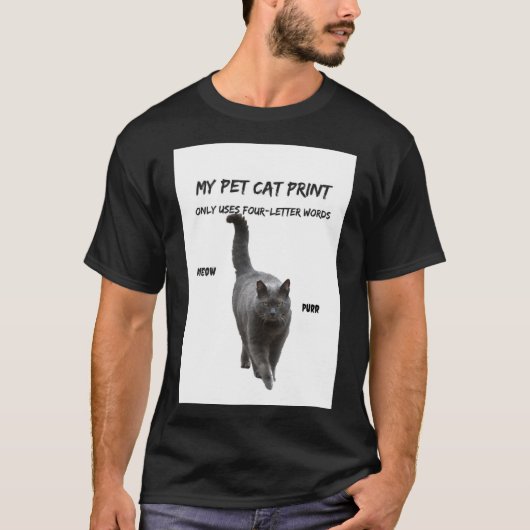 Meine Hauskatze Print Funny Cat T - Shirt 4 Buchst (Vorderseite)