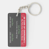 "Meine Haustiere sind allein Zuhause" Notfall-Schl Schlüsselanhänger (Rückseite)