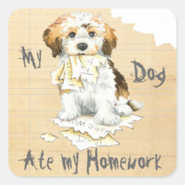 Meine Havanese Ate My Hausaufgaben Quadratischer Aufkleber
