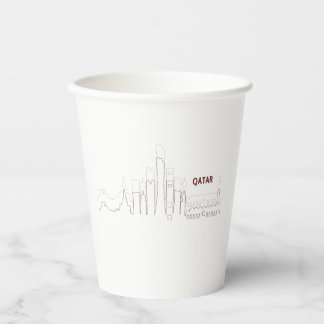 Meine Heimat Katar – Minimalistisches Design Pappbecher