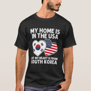Meine Heimat USA Mein Herz Südkorea Koreanisch Ame T-Shirt