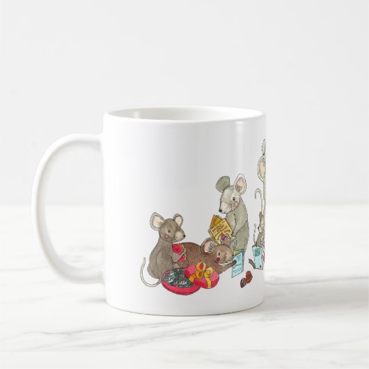 Meine heiße Schokolade Weihnachtsmäuse Kaffeetasse (Links)