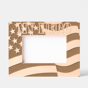 Meine Held-Amerikanische Flagge Geätzte Rahmen