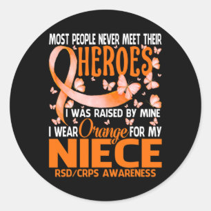 Meine Helden ich Orange für meine Nichte Rsd Crps Runder Aufkleber
