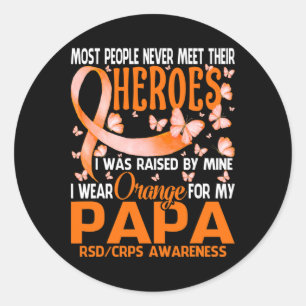 Meine Helden ich Orange für meine Papa Rsd Crps Aw Runder Aufkleber