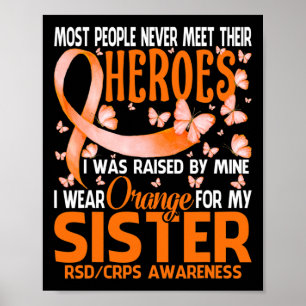 Meine Helden trage ich Orange für meine Schwester Poster
