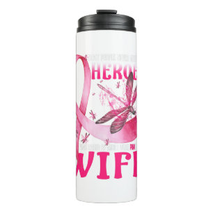 Meine Helden tragen Rosa für meine Ehefrau Brustkr Thermosbecher