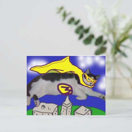 Meine Heldenkatze Postkarte (Stehend Vorderseite)