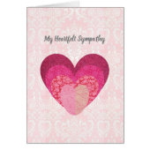 Meine Herz-Beileid Quilt Look Herzkarte (Vorne)