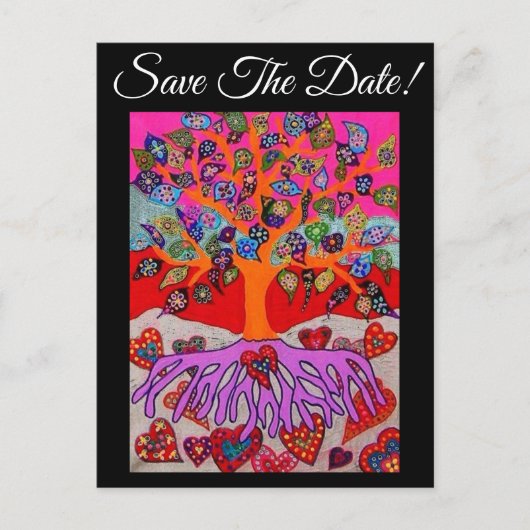 Meine Herz-Blume für dich Bäume des Lebens Save th Postkarte (Vorderseite)