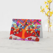 Meine Herz-Blumen für Sie Baum des Lebens Karte (Gelbe Blume)