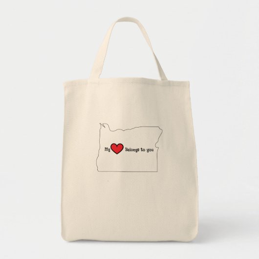 Meine Herz gehört dir Oregon Leinen Tasche (Vorne)