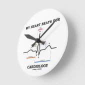 Meine Herz-Schläge für Kardiologie (ECG/EKG) Runde Wanduhr (Winkel)