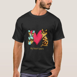 Meine Herz schnurrt Katzenliebe Seele Katze T-Shirt