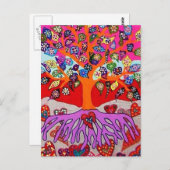 Meine herzlichen Blume für dich Baum des Lebens Postkarte (Vorne/Hinten)