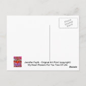 Meine herzlichen Blume für dich Baum des Lebens Postkarte (Rückseite)