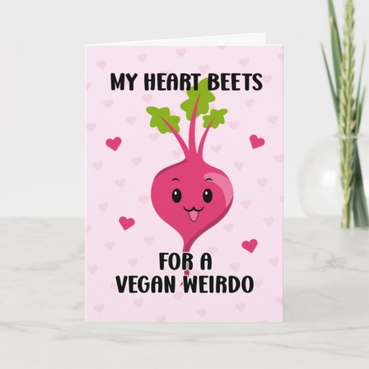 Meine Herzrüben für eine Vegane Weido-, Valentinen Karte (Vorderseite)