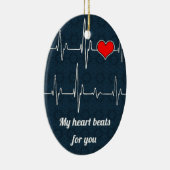 Meine Herzschläge für Sie und ECG Keramik Ornament (Rechts)