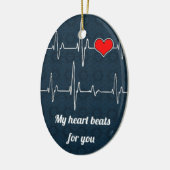 Meine Herzschläge für Sie und ECG Keramik Ornament (Links)