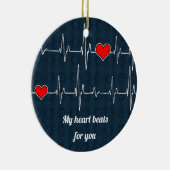 Meine Herzschläge für Sie und ECG Keramikornament (Rechts)