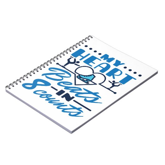 Meine Herzschläge in 8 Grafen Abbildung Skaten Ska Notizblock (Linke Seite)