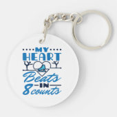 Meine Herzschläge in 8 Grafen Abbildung Skaten Ska Schlüsselanhänger (Rückseite)
